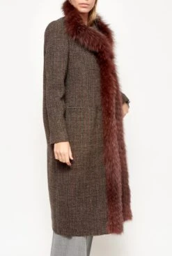 Abrigo Largo De Lana Textura Y Pelo -Es Fascinante abrigo largo de lana textura y pelo coats miguel marinero 316782