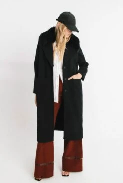 Abrigo Largo Icono Negro -Es Fascinante abrigo largo icono negro coats miguel marinero 358511