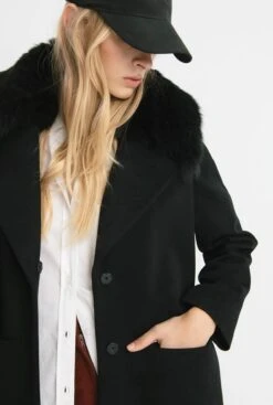 Abrigo Largo Icono Negro -Es Fascinante abrigo largo icono negro coats miguel marinero 695442