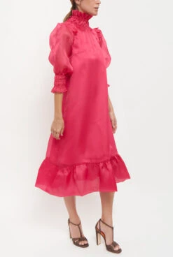 Andrea Midi Fucsia Short Sleeve