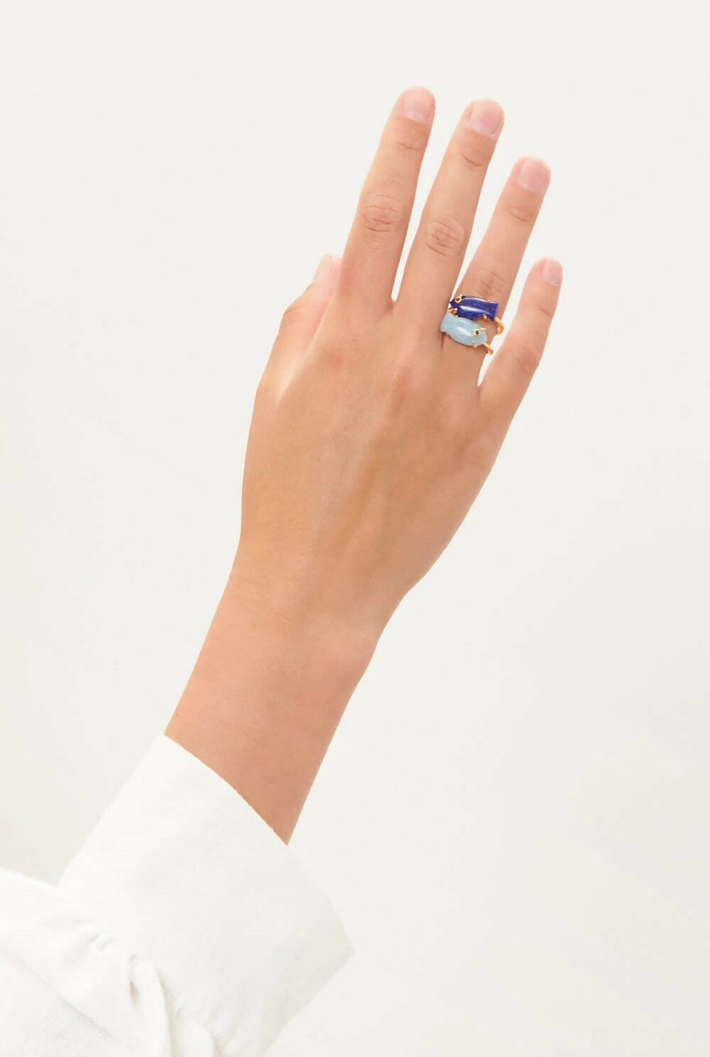 Anillo Marea Lapislázuli Con Cuarzo 4 Anillo Marea Lapislázuli Con Cuarzo - Imagen 2