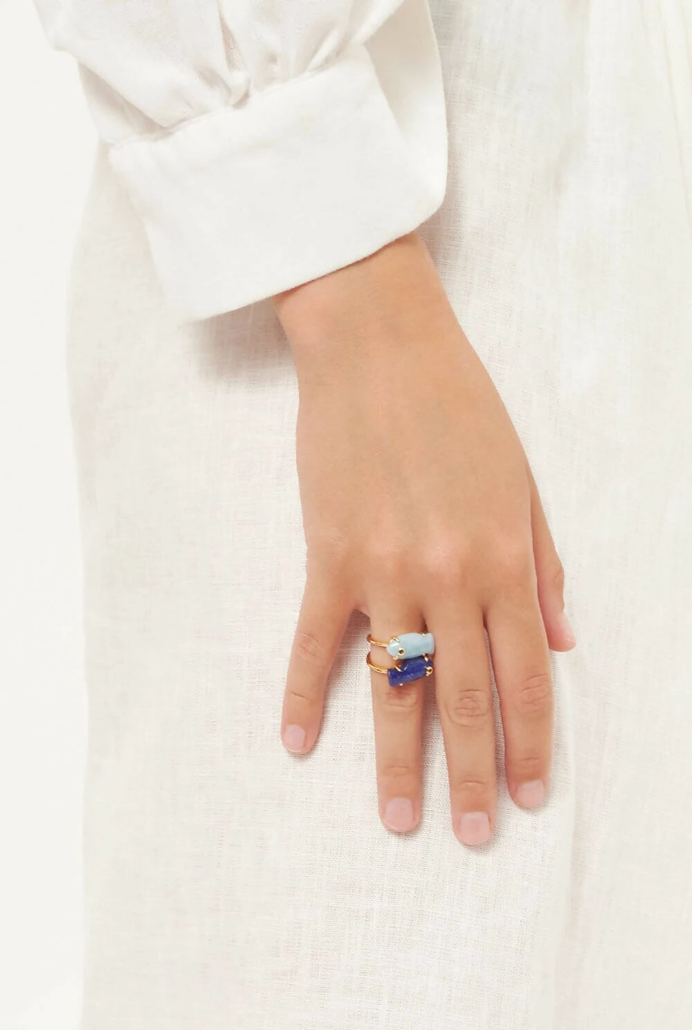 Anillo Marea Lapislázuli Con Cuarzo 5 Anillo Marea Lapislázuli Con Cuarzo - Imagen 3