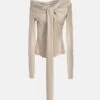 Beige Knot Jumper -Es Fascinante beige knot jumper sweaters habey club 279819