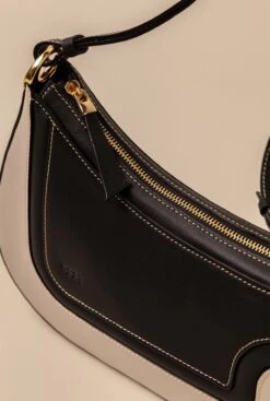 Binomio Bicolor Good Grey Black Leather Shoulder Bag -Es Fascinante binomio bicolor good grey black leather shoulder bag shoulder bag rfb 825900