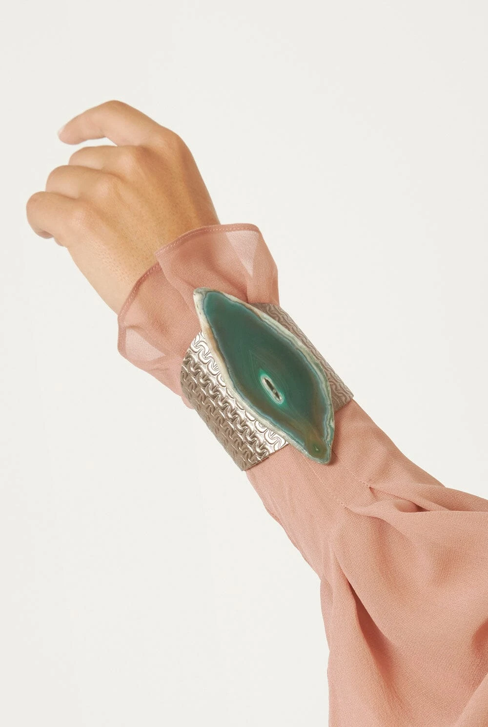 BRAZALECUE CADENA PLOMO AGATA VERDE 4 BRAZALECUE CADENA PLOMO AGATA VERDE - Imagen 2