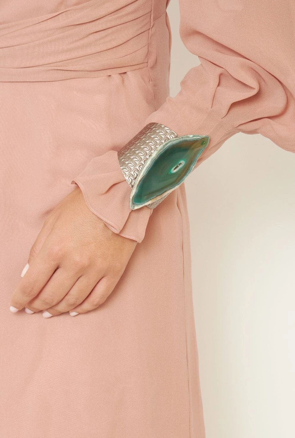 BRAZALECUE CADENA PLOMO AGATA VERDE 5 BRAZALECUE CADENA PLOMO AGATA VERDE - Imagen 3