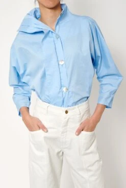 Camisa Cierre Lateral Azul