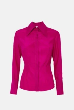 Camisa De Seda Fucsia