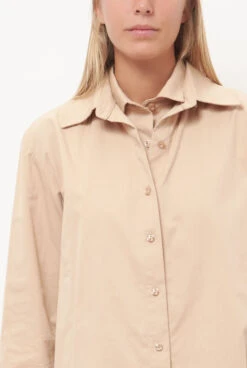 Camisa Doble Beige Algodon -Es Fascinante camisa doble beige algodon shirts blouses leandro cano 303727