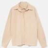 Camisa Doble Beige Algodon