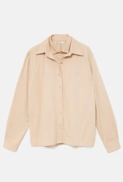 Camisa Doble Beige Algodon