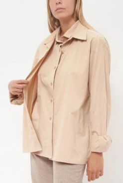 Camisa Doble Beige Algodon -Es Fascinante camisa doble beige algodon shirts blouses leandro cano 649275