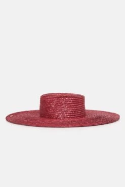 Canotier Hat Brim L Burgundy -Es Fascinante canotier hat brim l burgundy headpiece zahati 225642