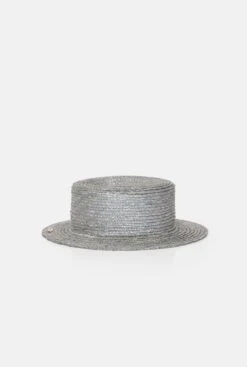 Canotier Hat Brim S Grey -Es Fascinante canotier hat brim s grey headpiece zahati 898671