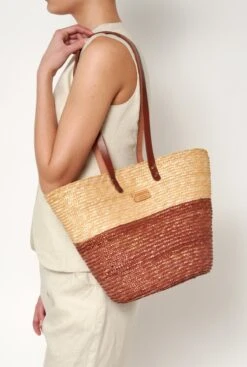 Capazo Lia Bicolor De Paja De Trigo