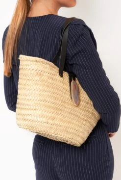 CAPAZO ZAHARA NEGRO AGATA NATURAL -Es Fascinante capazo zahara negro agata natural shoulder bag ecue 600428