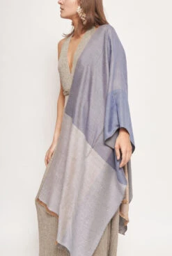 Cashmere And Silk Shawl In Blue Denim And Navy -Es Fascinante cashmere and silk shawl in blue denim and navy scarve victoria de talhora 430331