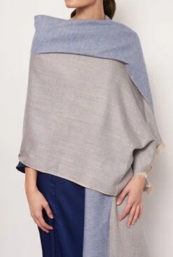 Cashmere And Silk Shawl In Light Blue -Es Fascinante cashmere and silk shawl in light blue scarve victoria de talhora 386995