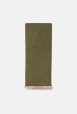 Cashmere And Silk Shawl In Olive Green
