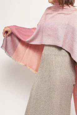Cashmere And Silk Shawl In Pink With Sequins -Es Fascinante cashmere and silk shawl in pink with sequins scarve victoria de talhora 157641