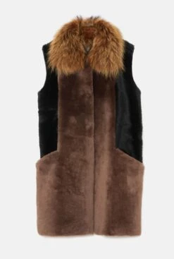 Chaleco Bicolor Marrón Y Negro