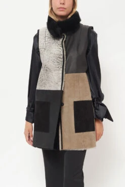 Chaleco Multicolor Beige Y Negro -Es Fascinante chaleco multicolor beige y negro vests miguel marinero 390644