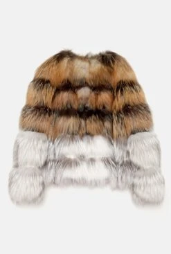 Chaqueta De Pelo Largo Bicolor