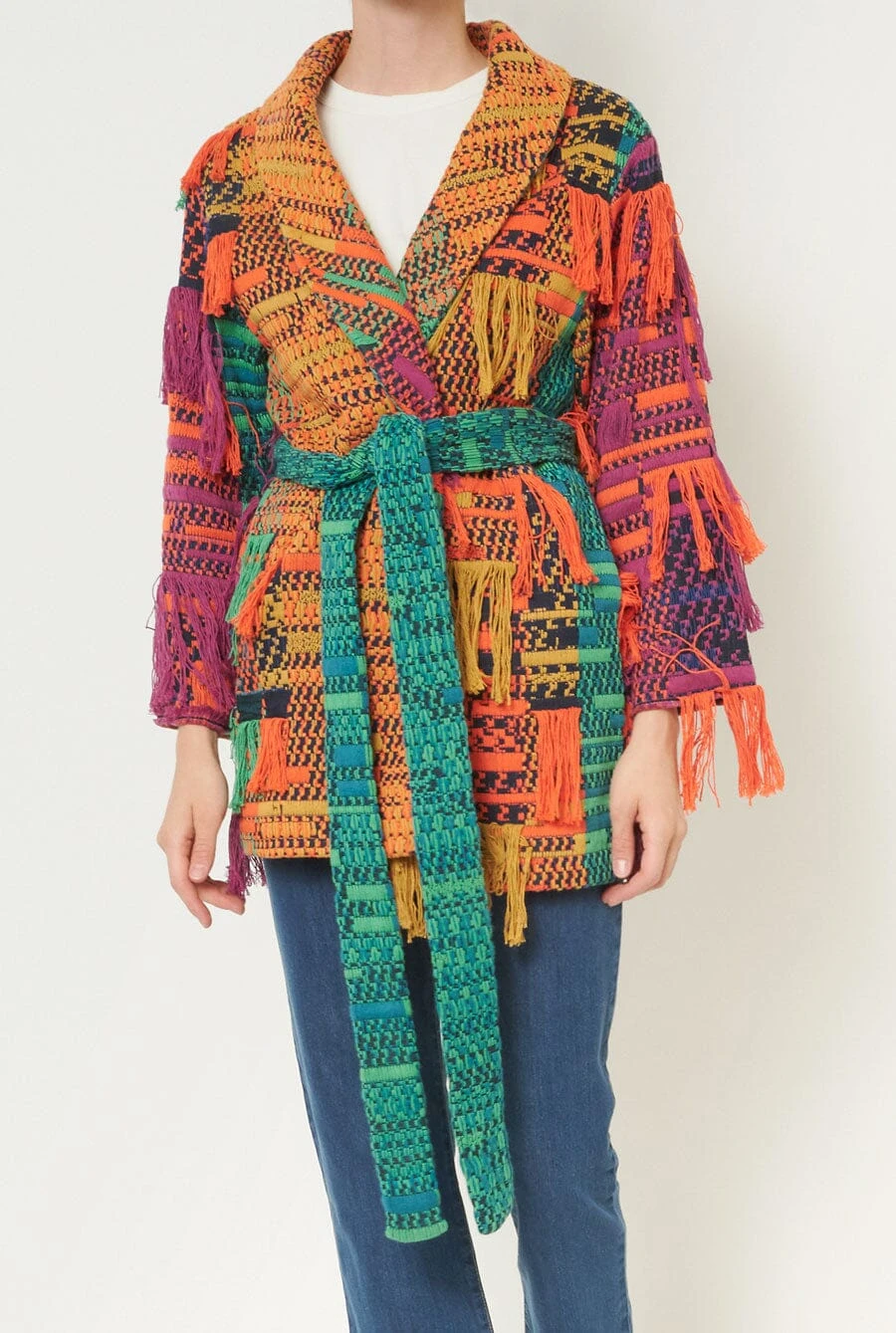 Chaqueta Lana Flecos Naranja 4 Chaqueta Lana Flecos Naranja - Imagen 2