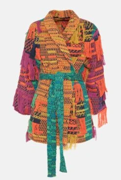 Chaqueta Lana Flecos Naranja