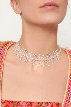 Es Fascinante 6 Choker Julieta Blanco Opal
