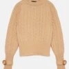 Clara Cable Knit Sweater Beige -Es Fascinante clara cable knit beige sweaters laia alen 101531