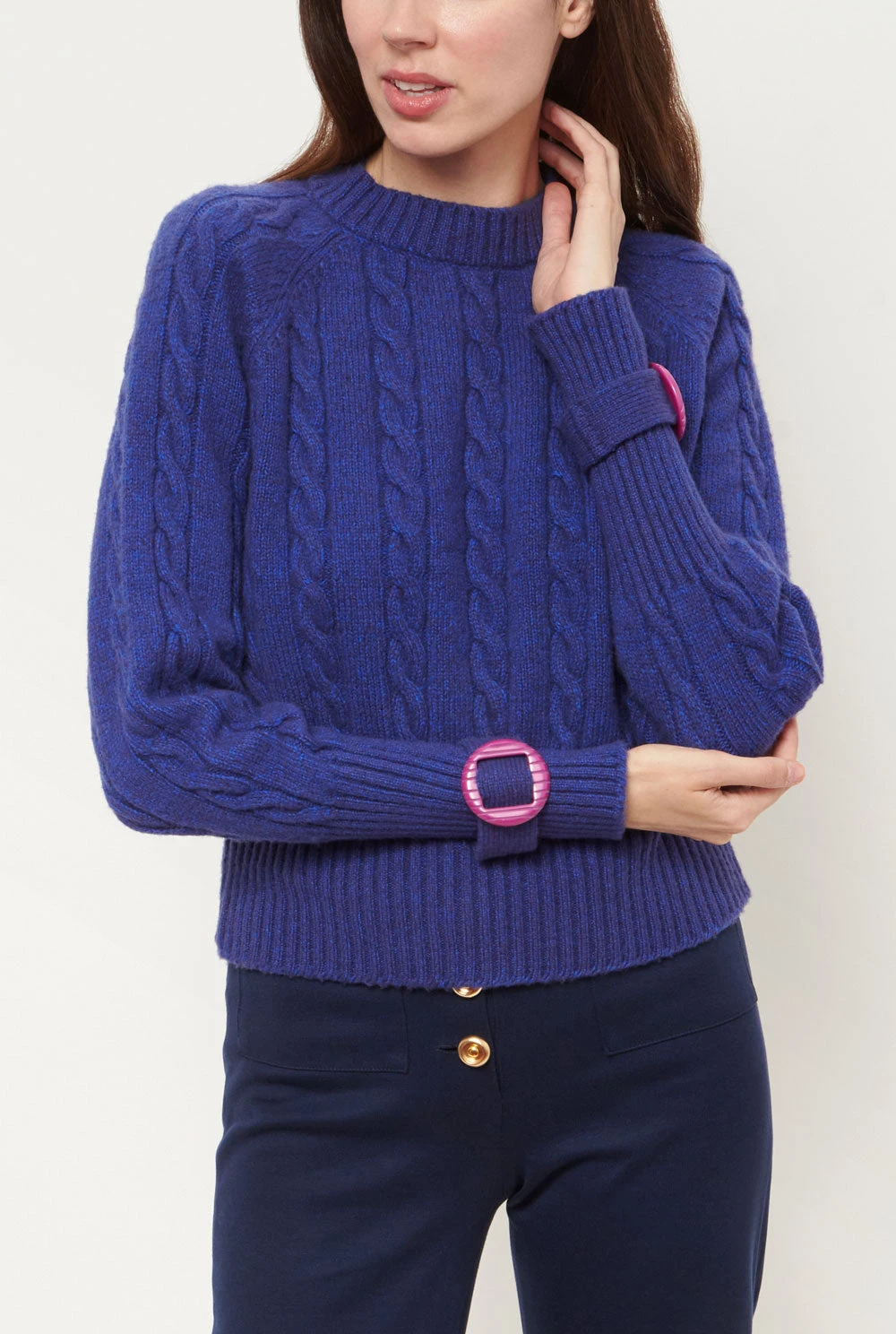 Clara Cable Knit Sweater Blue 4 Clara Cable Knit Sweater Blue - Imagen 2