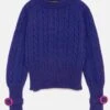 Clara Cable Knit Sweater Blue -Es Fascinante clara cable knit blue sweaters laia alen 824146