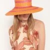 Cuchi Zebra Pink-orange Hat -Es Fascinante cuchi zebra pink orange hat hats zahati 306374