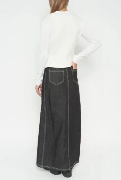 Denim Black Skirt -Es Fascinante denim black skirt skirts habey club 951306