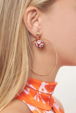 Emilia Mosaico Asymmetrical Red -Es Fascinante emilia mosaico asymmetrical red earrings la morenita 818792