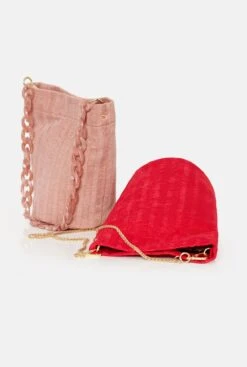 The Mini Cube Bag Raso Plisé Red -Es Fascinante es the bag lab 020823 0102 1