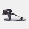 ESCLAVAS NEGRO -Es Fascinante esclavas negro flat sandals micuir 918173