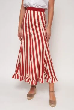 FALDA PORTOBELLO RAYAS TEJA