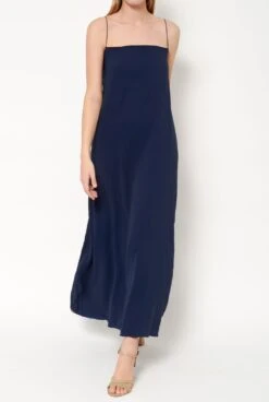 Flor Reversible Extra Long Dress Blue/Navy Blue Mottainai