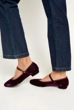 Glorieta Velvet Wine -Es Fascinante glorieta velvet wine flat shoes mint and rose 832025