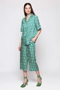 Green Floral Print Pajamas