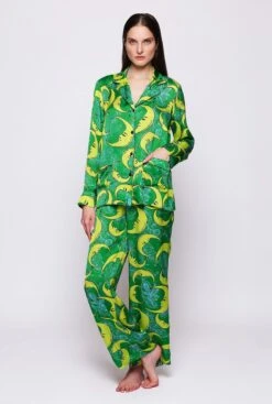 Green Moon Print Pajamas