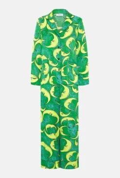 Green Moon Print Pajamas -Es Fascinante green moon print pajamas sleepwear mirto 581602