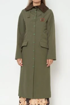 Green New Classic Gabardine -Es Fascinante green new classic gabardine coats habey club 802688