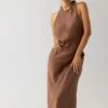 HALTER CHOCOLATE DRESS -Es Fascinante halter chocolate dress dresses the villa concept 411086