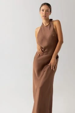 HALTER CHOCOLATE DRESS