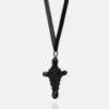 Cruz Gótico Azabache Pizarra 1 Cruz Gótico Azabache Pizarra -Es Fascinante jet black gothic board pendant necklace musula jewels 194992