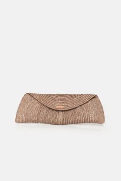 Leaf Straw Bag Bronze Taupe
