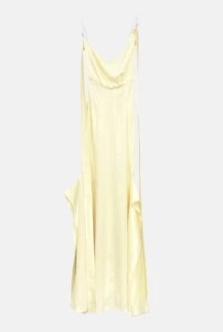 Light Yellow Long Dress -Es Fascinante light yellow long dress dresses habey club 473443
